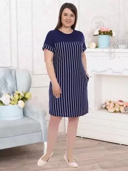 Туника вискозная Бети (темно-синяя)