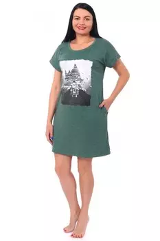 Туника вискозная Чайка (зеленая) рр