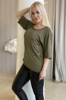 Туника вискозная Цветана (хаки)