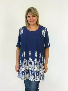 Туника вискозная Глория (индиго)