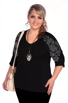 Туника вискозная Элеонор (черная) рр