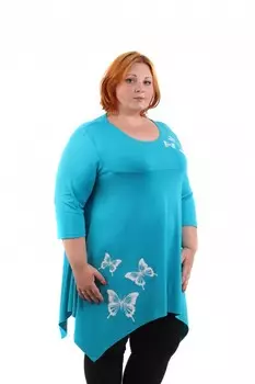 Туника вискозная Лида (бирюзовая)