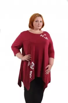 Туника вискозная Лида (бордовая)