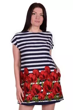 Туника вискозная Луиза (маки)