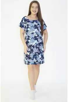 Туника вискозная Марья (голубая абстракция)