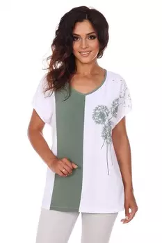Туника вискозная Мильва (оливковая полоса)