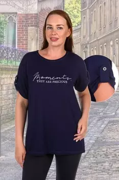 Туника вискозная Моменты (темно-синяя)