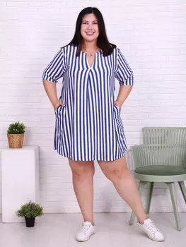 Туника вискозная Полина (полоса)