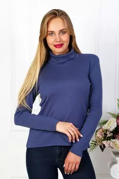 Водолазка трикотажная Анели (серо-синяя) рр