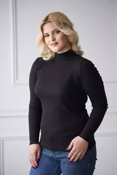 Водолазка трикотажная Евгения (черная) рр