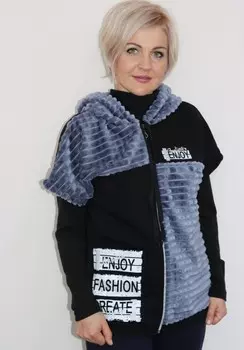 Жакет трикотажный Оливия (серо-синий)