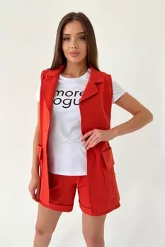 Жилет трикотажный Августа (терракотовый)