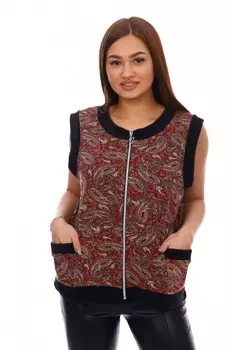 Жилет трикотажный Клавдия (красно-коричневый) рр