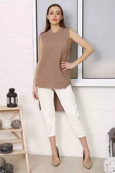 Жилет вязаный Лина (коричневый)