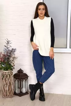 Жилет вязаный Лина (молочный)