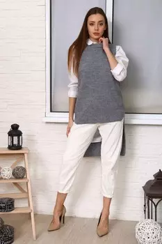 Жилет вязаный Лина (темно-серый)