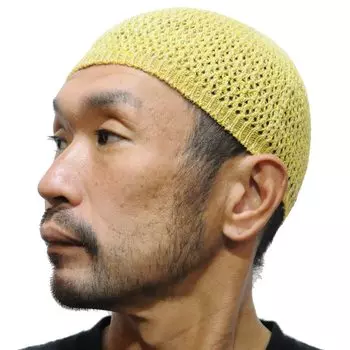 000836 Islamic Watch Islamic Hat Islamic Hat Linen Shallow Knit Cap Made in Japan Men s (L Size, Gold) золотой