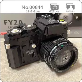 00844 Черная усовершенствованная цифровая зеркальная камера, портативная видеомашина, 3D модель, мини-блоки, строительные игрушки для детей, без коробки