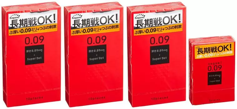 009 Dot из натурального каучука 10 штук x 3 упаковки Бонус включен [Бонус включен] Презерватив, толстый, латекс, толстый, +
