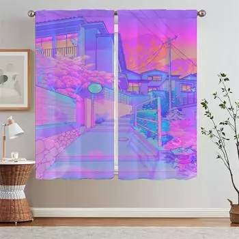 02City Pop Window Blinds Спальня Затемняющие Шторы для Окна Раздела Кудри Готовые Шторы Дешевые Шторы-жалюзи Подхваты Для Штор W50xH70cmx2pcs-CL