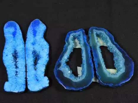 02Pair Blue Solar Druzy Matched Earring Pair Cabochon Gemstone Lot 67-50MM RQ-2775