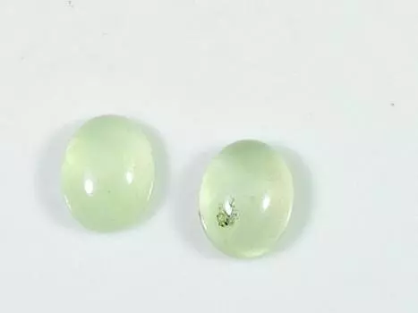 05Cts. Натуральный зеленый пренит овальный кабошон драгоценный камень 02 шт. лот 07X09 MM RQ-1927