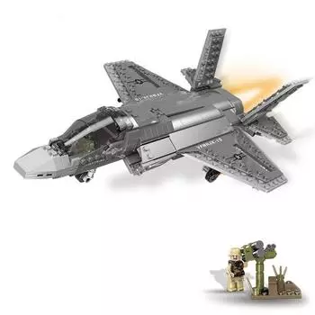 06026 Сборка строительных блоков Американский истребитель F35 Детские развивающие игрушки Без коробки