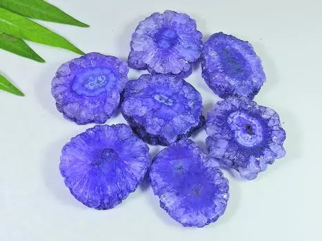 07Pcs Blue Solar Druzy Agate Geode Fancy cabochon Loose Gemstone Lot 30-34MM RQ-2680