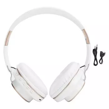 08S Гарнитура Bluetooth 5.0 HiFi Складные Телескопические Спортивные Компьютерные Игровые НаушникиБелые белый