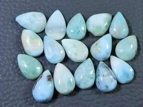 08X12MM натуральный голубой ларимар грушевидный кабошон драгоценный камень россыпью 16 шт. лот 52 карата. РQ-1750