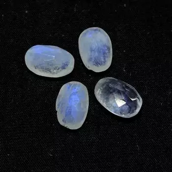 08X12MM натуральный радужный лунный камень, огранка «Клетка» 16 карат. Овальный драгоценный камень 4 шт. Лот RML-431