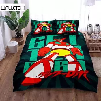 097 Shin Getter Robot Duvet Cover Set King Queen Double Full Twin Single Size Bed Linen Set EU single(135x200cm)