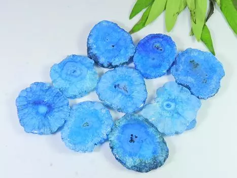 09 шт. Небесно-голубой солнечный друзовый агат жеодовый кабошон драгоценный камень лот 453 карата RQ-2656