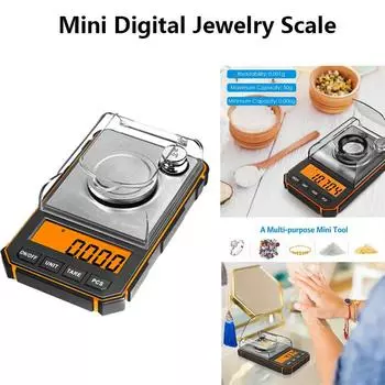 0.001g-50g Portable Mini Digital Scale Jewelry Electronic Scale LCD Display Milligram Scale Weight Balance Scale Kitchen Tools красный