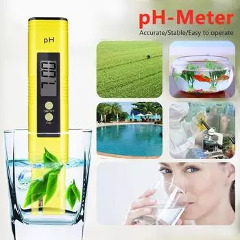 0.01 High Precision for Water Quality Tester Backlighting PH Meter with 0-14 Measurement Range Suitable Aquarium Swimming Pool 0.01 синий