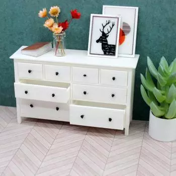 0.05 0.0458333333333333 Мини-шкаф для кукольного домика, 8 ящиков, шкаф для хранения вещей в спальне, миниатюрная модель мебели для