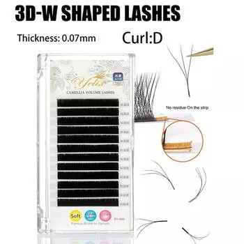 0,07 мм накладные ресницы D Curl макияж накладные ресницы мягкие W-образные ресницы принадлежности для наращивания ресниц
