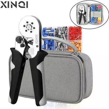 0.08-6мм2 трубчатые клеммные обжимные клещи HSC8 6-6A обжимные клещи для проводов мини-наконечники обжимные инструменты бытовой электротехнический комплект с сумкой