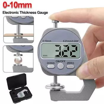0-10 мм электронный цифровой толщиномер измеритель единицы измерения механизм тестер для ткани ЖК-дисплей микрометр измерительный инструмент