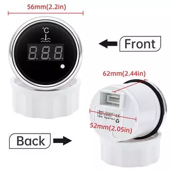 0~120 градусов по Цельсию, датчик температуры воды, 52 мм, автоматический измеритель температуры воды, автомобильный водонепроницаемый термометр-индикатор с датчиком воды 1/8 NPT