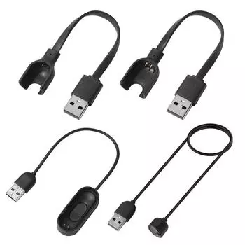 0,14 м USB-подставка для зарядки данных, док-кабель, зарядное устройство для браслета Xiaomi Mi Band 3 4, USB-зарядное устройство для Mi Band 2 1 For Xiaomi Band 3 Charger чёрный
