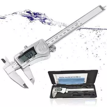 0-150/100 мм электронный цифровой штангенциркуль из нержавеющей стали IP54 водонепроницаемый 150mm