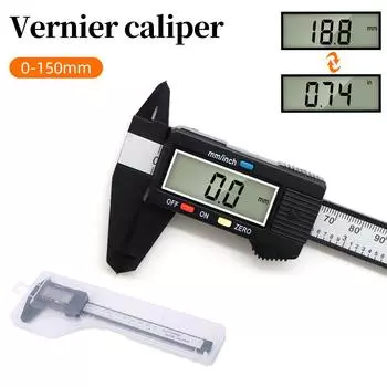 0-150 мм цифровой штангенциркуль с нониусом 6 дюймов ЖК-дисплей электронный углеродный волоконный микрометр цифровая линейка инструмент для измерения высоты и глубины