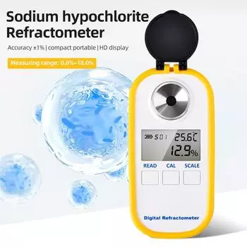 0-18% Sodium Hypochlorite Meter Digital Sodium Hypochlorite Refractometer LCD Display High Accuracy One-click Measurement