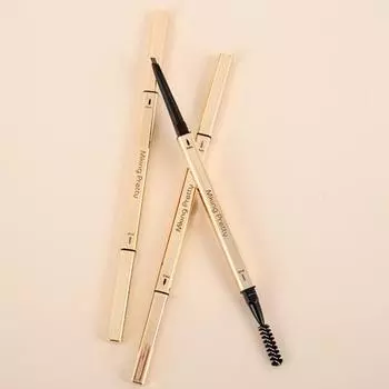 0,1 г Beauty Карандаш для бровей Ультраточная долговечная спиральная кисть Креативная квадратная тюбик золотого цвета Ручка для бровей для улицы темный кофе