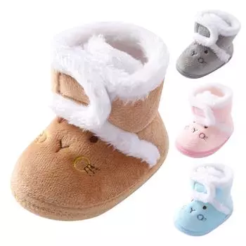 0-1 год Детская обувь Зимняя детская обувь для малышей 14 кофейный