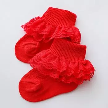 0-1 год Новорожденный Младенец Малыш Детские Носки Девочки Дети Принцесса Бантик Кружево Цветочные Короткие Носки Хлопок Рюши Воланы Отделка Носки до Щиколотки 0-6 Months