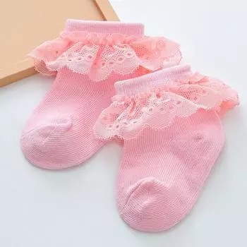 0-1T Cute Baby Girls Combed Cotton Socks Newborn Lace Ruffle Frilly Princess Ankle Socks Summer Spring Infant Short Socks 0-1T