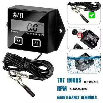 0-20000 об/мин цифровой тахометр с металлическим зажимом, тахометр мотоцикла, газовый двигатель, обороты в минуту, дисплей скорости, датчик рабочего времени
