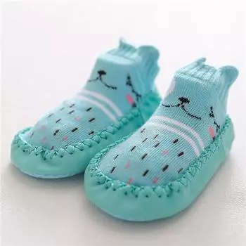 0-24M New born Baby Socks With Rubber Soles Infant Baby Girls Boys Shoes Spring Autumn Baby Floor Socks Anti Slip Soft Sole Sock 0-6M(S)